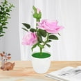 thumbnail image 3 of SPRING PARK Artificial Rose Flowers, Fake Plant, Realistic Artificial Flowers with Plastic Pot for Home Office Garden Decoration, 3 of 3