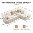 thumbnail image 3 of FFH 106" Cloud Sectional Couch, Modern Modular Sofa with L-Shape Chaise, Teddy Sofa for Living Room, No Assembly Required (White, Right Chaise), 3 of 13
