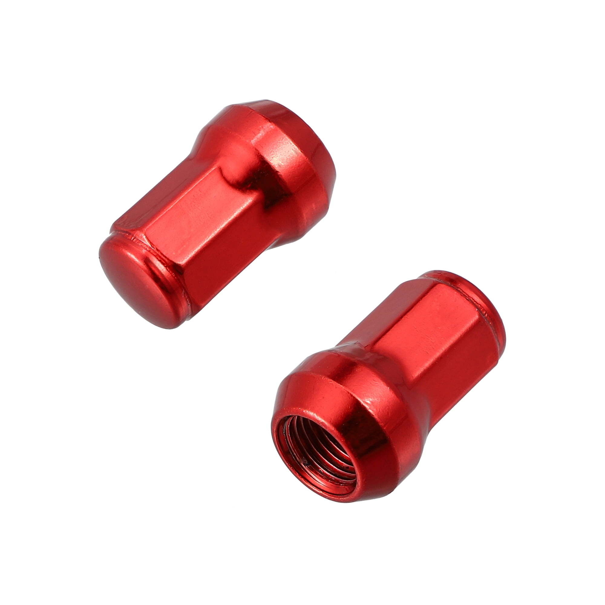 Unique Bargains 20Pcs M12 x 1.5 Cone Seat Closed End Bulge Acorn Hex Wheel Nut Red