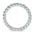 thumbnail image 3 of Auriga 925 Sterling Silver Blue Topaz Eternity Ring for Women Size- 7, 3 of 6