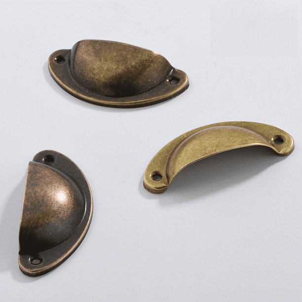 Tirador de cajón antiguo de 82 mm con forma de concha, de hierro, estilo retro, para botiquín, decoración del hogar, muebles antiguos