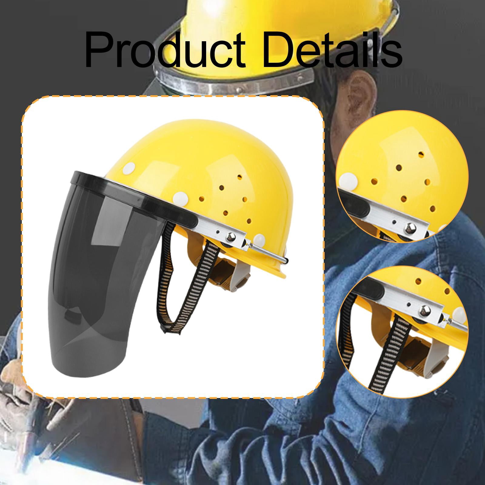 Zxpjkyu Face Shield Face Cover with Helmet Flip up Impact Resistant Headgear for Logging gray visor