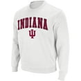 thumbnail image 2 of Men's Colosseum White Indiana Hoosiers Arch & Logo Crew Neck Sweatshirt, 2 of 5