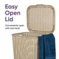 thumbnail image 5 of Superio 60L Large Wicker Plastic Laundry Hamper with Lid - Beige (2 Pack), 5 of 8