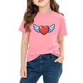 thumbnail image 5 of Piuwrlz Girls Short T-Shirts Kids Graphic Shirts Tops Cotton Pullover Pink Size 9 Years, 5 of 10