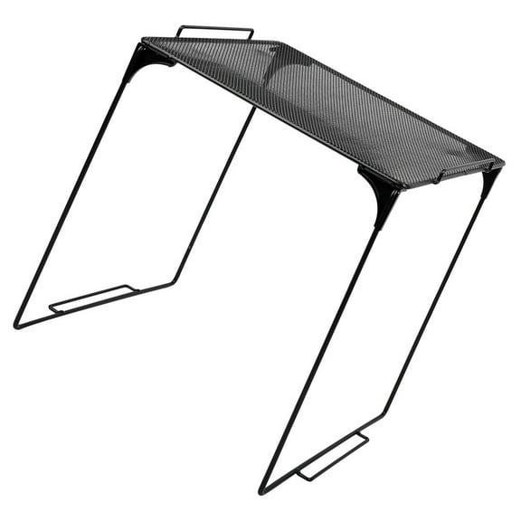 WHAMVOX Foldable Mesh Locker Shelf Organizer Stackable Bathroom Cabinet Storage Rack Under Sink Storage Rack For Home Kitchen And School Gym Shelf Black