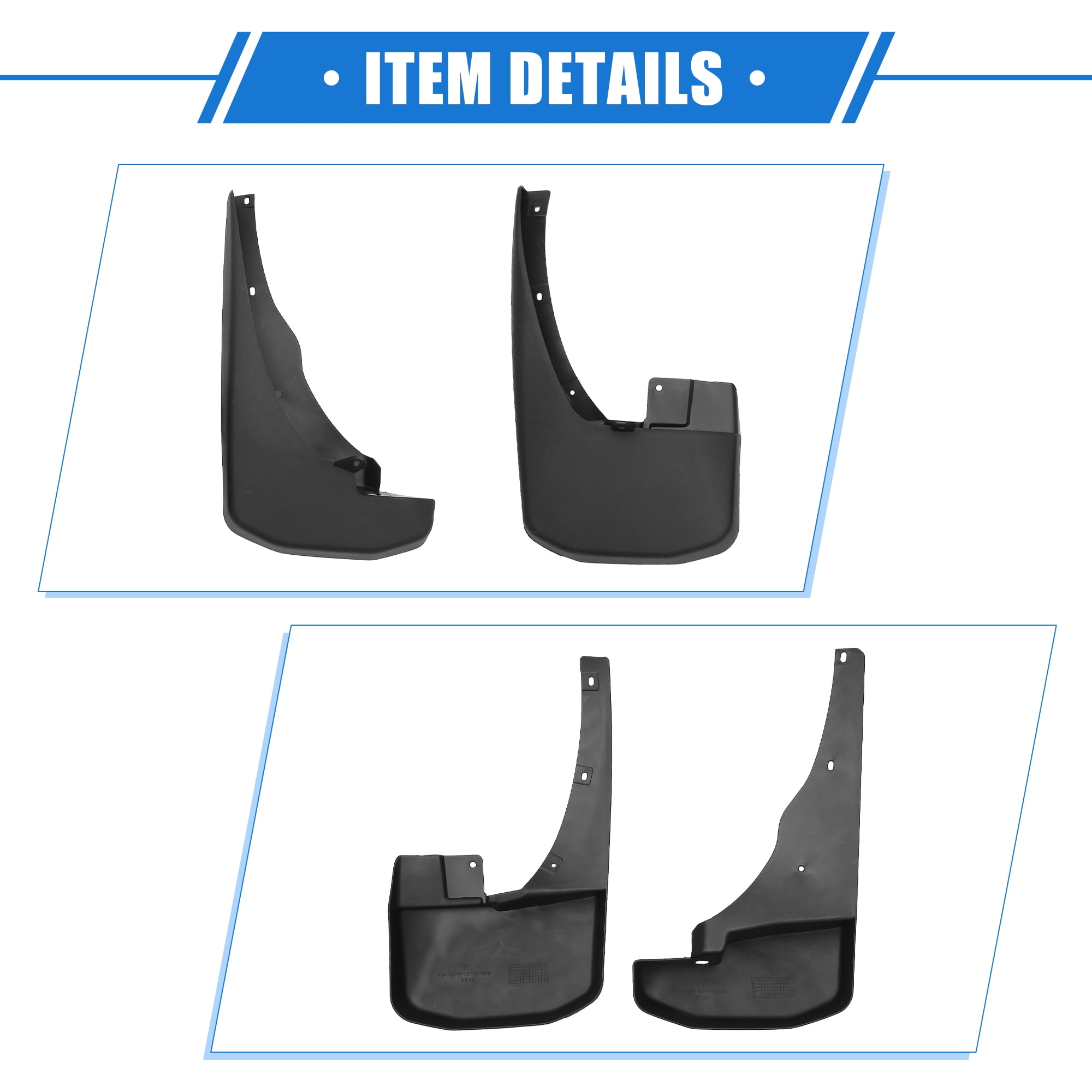 Unique Bargains Mud Flaps Kit for Nissan Frontier 2005-2023 Quality Plastic Black Front and Rear Splash Guards