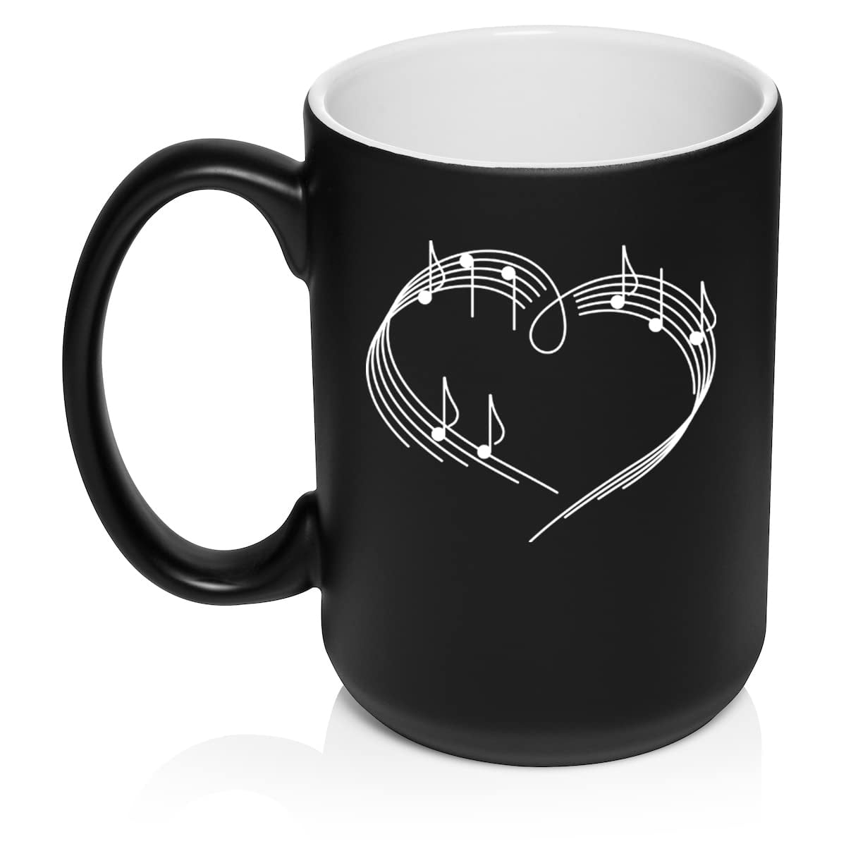 Heart Love Music Notes Ceramic Coffee Mug Tea Cup Gift for Her, Sister