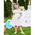 thumbnail image 3 of Oudiya Toddler Girl Tulle Dress Off Shoulder Sequin Summer Dresses Flutter Formal Birthday Party Princess Dress for Kids 1-6Y, 3 of 8