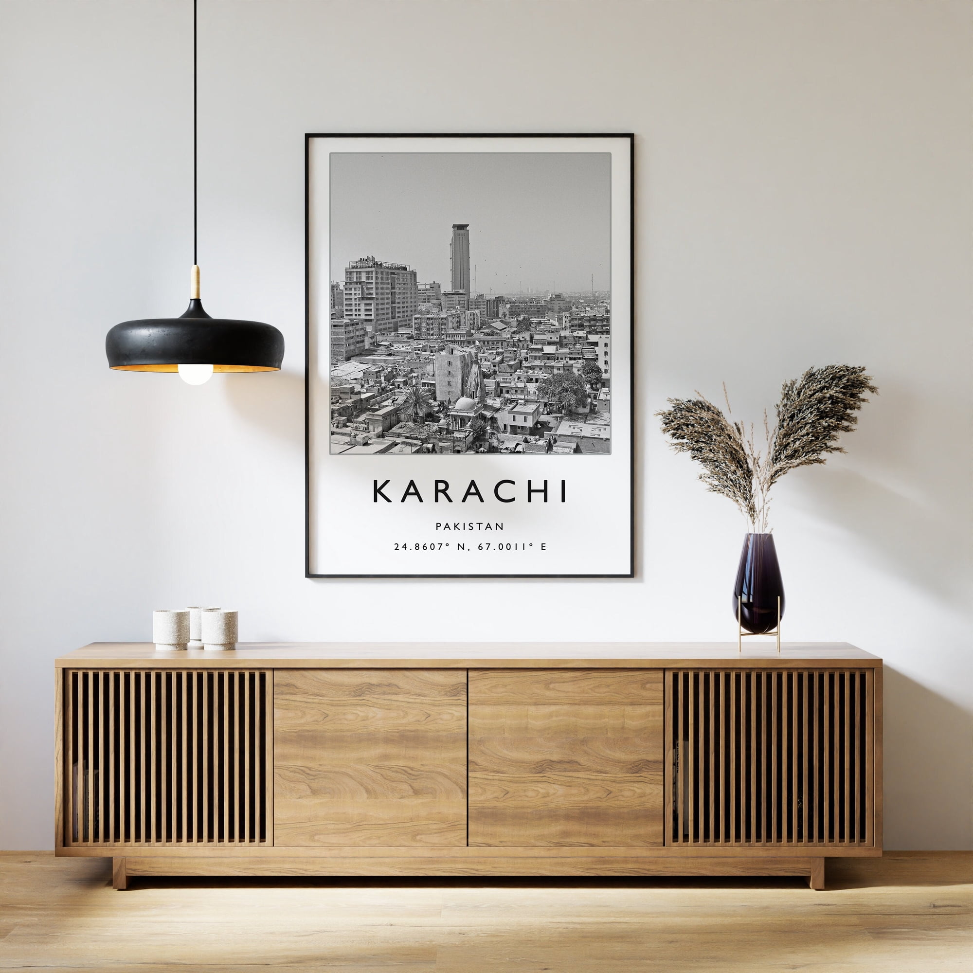 Karachi Pakistan Travel Black And White City Art Home Decor Office Wall Art Living Room Decor, Paper Poster Only