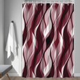 thumbnail image 3 of Cortina de ducha Ruelvth Burgundy moderna abstracta Ombre 180x200 cm, 3 of 8