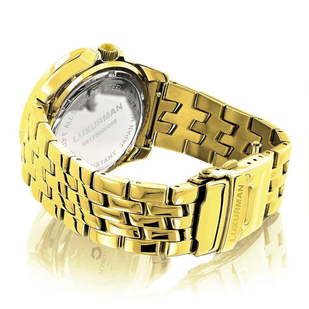Luxurman Ladies Diamond Watch 0.3ct Yellow Gold Plated ladies-diamond-watch-030-ct-  main image 3