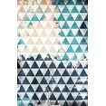 thumbnail image 2 of Grey, Jace 23x32 Gold Ornate Wood Framed with Double Matting Museum Art Print Titled - Steal Teal Triangles, 2 of 4