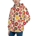 thumbnail image 2 of Pofeuu Donut Print Teenage Zipper Hoodie Sweatshirts Hooded Casual Jackets With Pocket For Boys Girls-Medium, 2 of 6