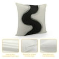 thumbnail image 4 of JEUXUS Short Plush Pillowcase (Universal 1) - Two Tone Minimum Dark Brush Strokes for Landscape Abstraction Square White, 4 of 5