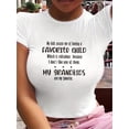thumbnail image 1 of Casual T-shirt, Women's Slogan Print Short Sleeve Round Neck Slight Stretch T-shirt Tee For Adult, Men, Women, Teen, Teenager, Adolescent, Youth, 1 of 4