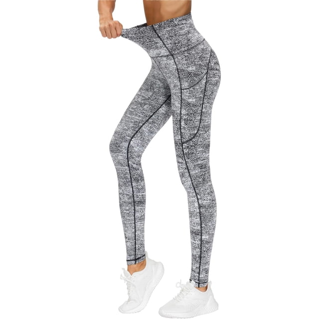 THE GYM PEOPLE Pantalones de yoga gruesos de cintura alta con bolsillos, control de barriga, entrenamiento, correr, yoga, leggings para mujer