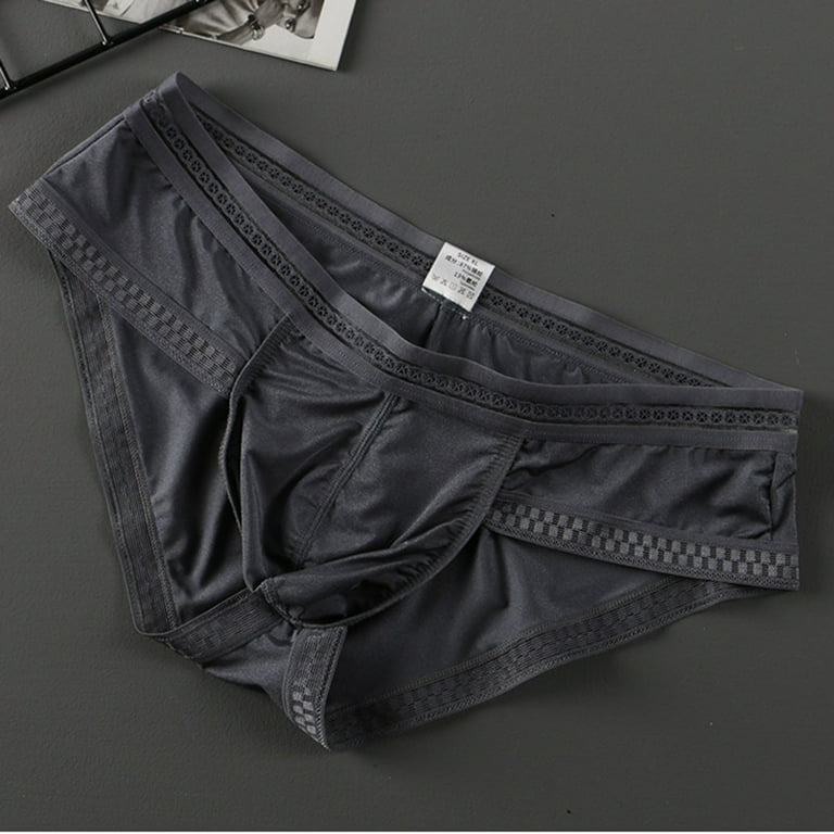 Baocc Mens Briefs Men's Moisture-Wicking Cotton Briefs Mens Underwear Grey  3XL