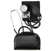 HealthSmart Manual Home Blood Pressure Monitor with Standard Cuff and Stethoscope, Black
