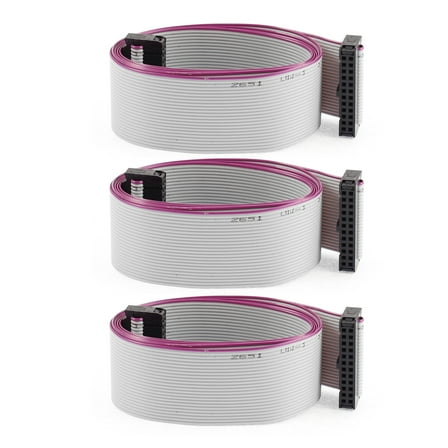 2.54mm Pitch 24 Pins 24 Wires F/F IDC Connector Flat Ribbon Cable 1 Meter 3pcs