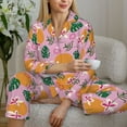 thumbnail image 6 of Pajama Sets for Women 2 Pcs, Fruit print Button Down Long Sleeve Sleepwear Lounge PJ Sets, 6 of 6