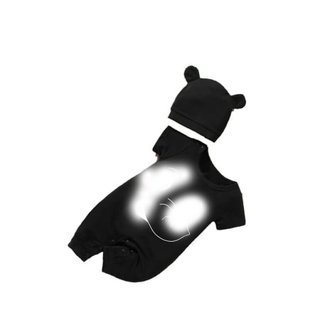 

Casual Cartoon Round Neck Tee Short Sleeve Black Baby Jumpsuits (Baby s)