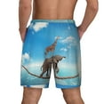 thumbnail image 4 of Goofa Elephant Giraffe Printed Men's Swim Trunks Board Shorts Quick Dry Mens Swimming Trunks with Compression Liner,Breathable Fit Hawaii Beach Shorts-Medium, 4 of 9