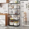 thumbnail image 4 of Qiyester 5 Tier Storage Shelves Adjustable Storage Shelf Heavy Duty Standing Shelf 66 Lbs Capacity for Kitchen Pantry Closet Bathroom Laundry Garage, Black, 4 of 9