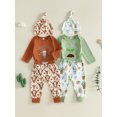 thumbnail image 3 of RUINIXCW Western Baby Boy Cowboy Outfit My First Rodeo Newborn Baby Boy Hospital Coming Home Clothes Infant Highland Cow Print Long Sleeve Romper and Pants Hat Set, 3 of 9