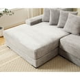 thumbnail image 6 of Spacious Gray Corduroy Lounge With Left Chaise And Leg Cushions Living Room Sectional , L-shaped Chaise, & 8 Cushions, Easy To Assemble For Home, 6 of 6