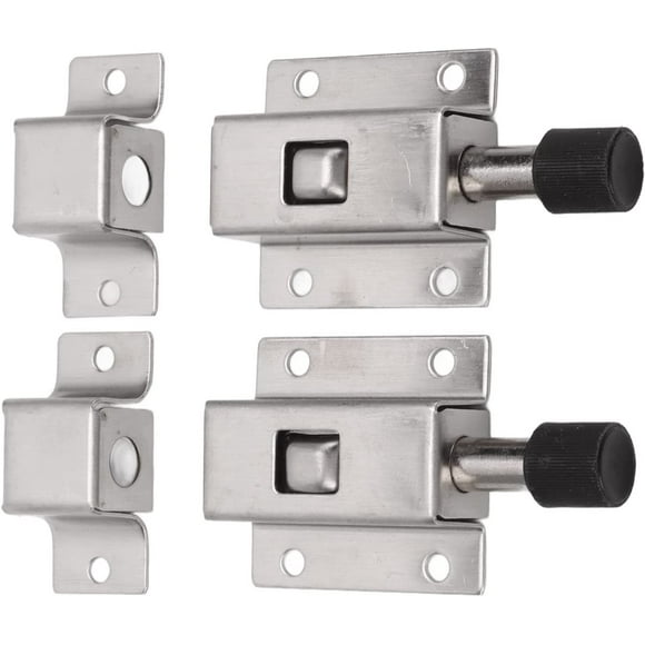2 sets of anti-burglar stainless steel door locks automatic spring door locks securely installed sliding, suitable for all types of doors