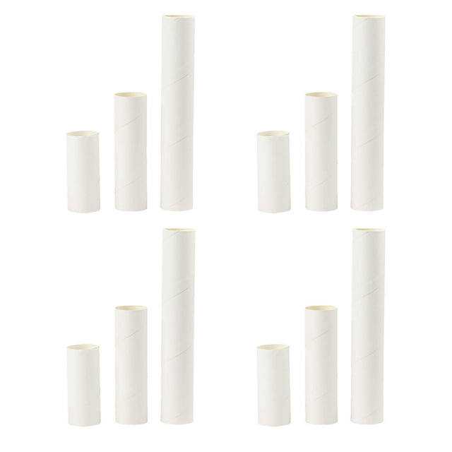 24PCS Kraft Paper Tubes White Cardboard Tubes for DIY Art Drawings Posters Paintings Protector