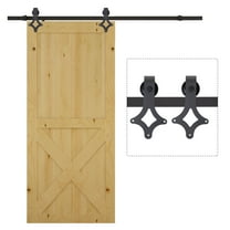 CB15658 6 ft. Carbon Steel Star Rustic Interior Sliding Barn Door Kit Hardware Set, Black