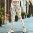 thumbnail image 4 of COEQINE Tummy Control Yoga Pants for Women with Pockets Breathable High Waisted 4-Way Stretch Athletic Leggings Easter Egg Polka Dot Buttery Soft Comfortable Tights, 3XL, 4 of 7