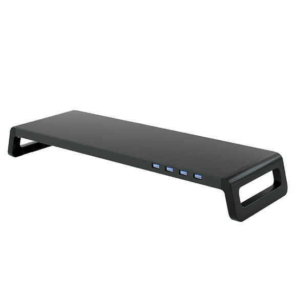 Liboer Monitor and Laptop Desk Stand with USB 3.0 HUB, Hold Up to 46 lbs, Black