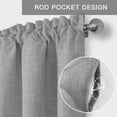 thumbnail image 6 of Grey Burlap Texture Farmhouse Short Window Curtain Valances, Farmhouse Vintage Gray Rod Pocket Kitchen Valances for Living Room Bedroom Bathroom Cafe 42" x 12", 6 of 8