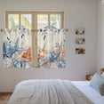 thumbnail image 3 of Blue Coastal Kitchen Curtains 45 Inch Length, Summer Beach Starfish Weeping Eucalyptus Retro Tiers Curtains for Bathroom Bedroom Cafe, Light Filtering Small Window Treatment Drapes 2 Panels 42"Wx45"L, 3 of 8