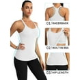 thumbnail image 6 of Attraco Women Solid Ribbed Workout Tank Tops Builting in Bra Tight Racerback Scoop Neck Sports Top, 6 of 7