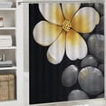 thumbnail image 6 of PRATYUS Flowers Black Background Shower Curtains for Chic Elegant Bathroom Decor, 100% Polyester Fabric, Modern Style with Hooks, Waterproof and Quick Drying 69"x72, 6 of 7
