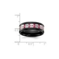 thumbnail image 2 of Mens Skull Pink Carbon Fiber Ring in Black Stainless Steel (8mm), 2 of 6