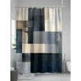 thumbnail image 5 of Fsddascl Abstract Geometric Shower Curtain Set - 48" x 72" Washable Bathtub Curtain with 12 Hooks, Blue Beige Gradient Oil Painting Art Waterproof Fabric Stall Shower Curtains for Bathroom/Bathtub, 5 of 6