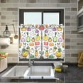 thumbnail image 4 of Yayeee Kitchen Curtains Tier Pair Light Filtering 27"x24" Rod Pocket Short Cafe Window Panel, Cute Vegetables, 4 of 7