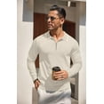 thumbnail image 4 of COOFANDY Men's Zipper Polo Shirt Casual Knit Long Sleeve Polo T Shirt Classic Fit Shirts, 4 of 7