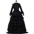 thumbnail image 5 of Women's Victorian Black Bustle Dress Gothic Bustle Gown Medieval Vintage Steampunk Ball Gown, 5 of 6