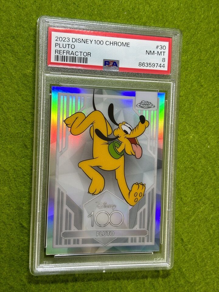 PLUTO of MICKEY MOUSE Disney 100 REFRACTOR POP 1/1 PSA 8 Card 2023