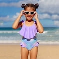 thumbnail image 2 of Shadoumai Floral Print Girls Swimsuit Soft Comfort Bathing Suit For Kids Sun Swimwear,Kid Girl Mermaid Tail 3Pcs Swimsuit, 2 of 8
