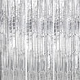thumbnail image 1 of Cortinas de malla plateadas DECOCKRAT con estampado de flecos, 3 x 1 x 2,5 m, 1 of 6