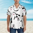 thumbnail image 2 of Kll Men'S Hawaiian Shirt Short Sleeve Button Down Beach Shirts-Cute Cow And Milk Stains, 2 of 7