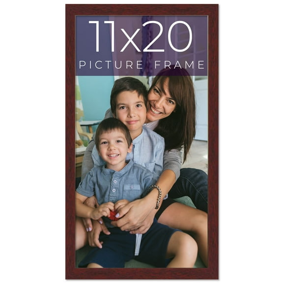 11x20 Frame Brown Solid Wood Picture Frame Width 0.75 Inches | Interior Frame Depth 0.5 Inches |