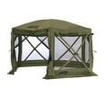 thumbnail image 1 of CLAM Quick-Set Pavilion Abri Extérieur Portatif 12,5 x 12,5 Pieds, Vert, 1 of 9